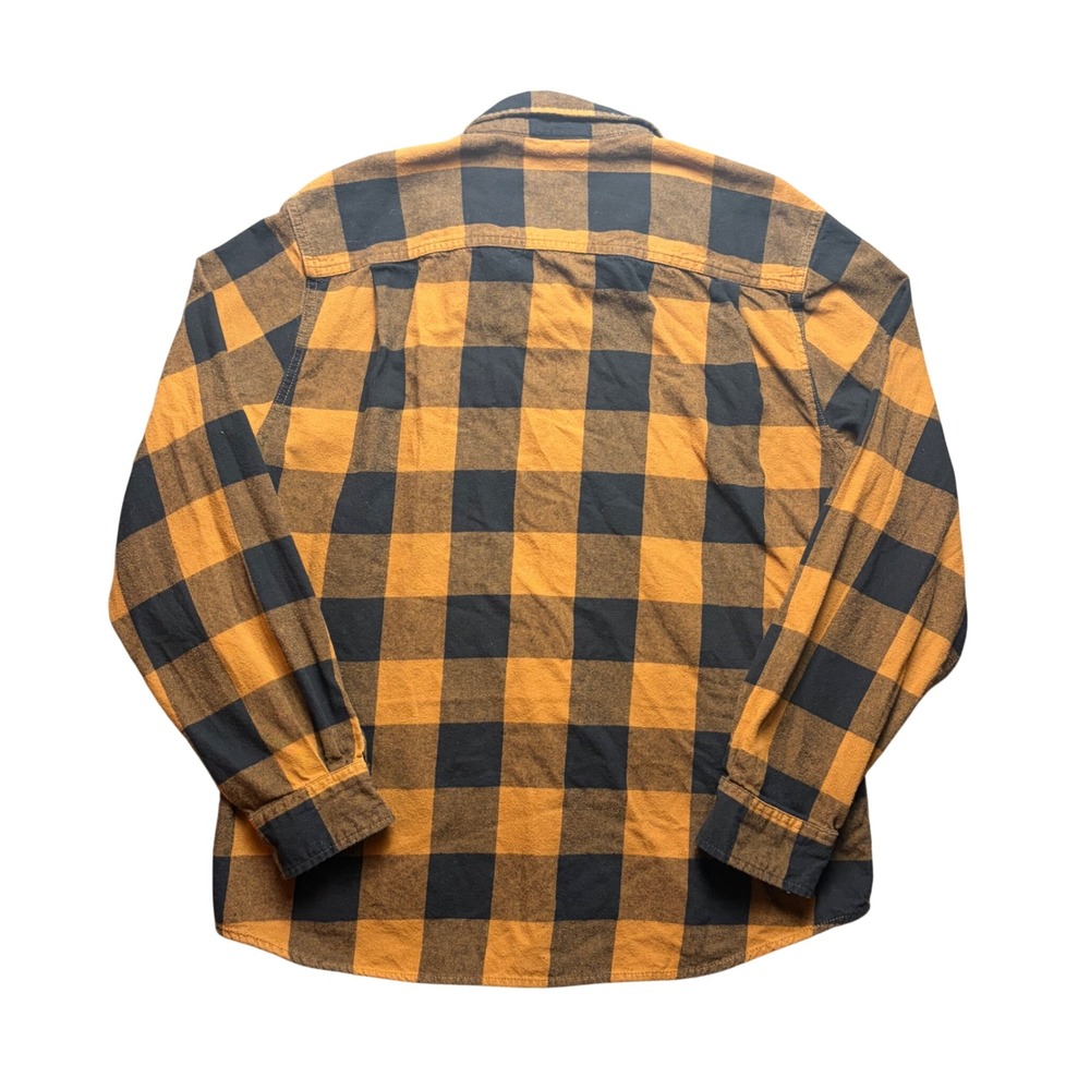 Weatherproof Vintage Shirt Men XL Yellow Black 100% Cotton Buffalo Plaid Flannel - Picture 2 of 8